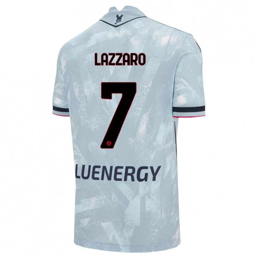 Danxen Homem Camisola Davide Lazzaro #7 Azul Claro Preto Alternativa 2025/26 Camisa