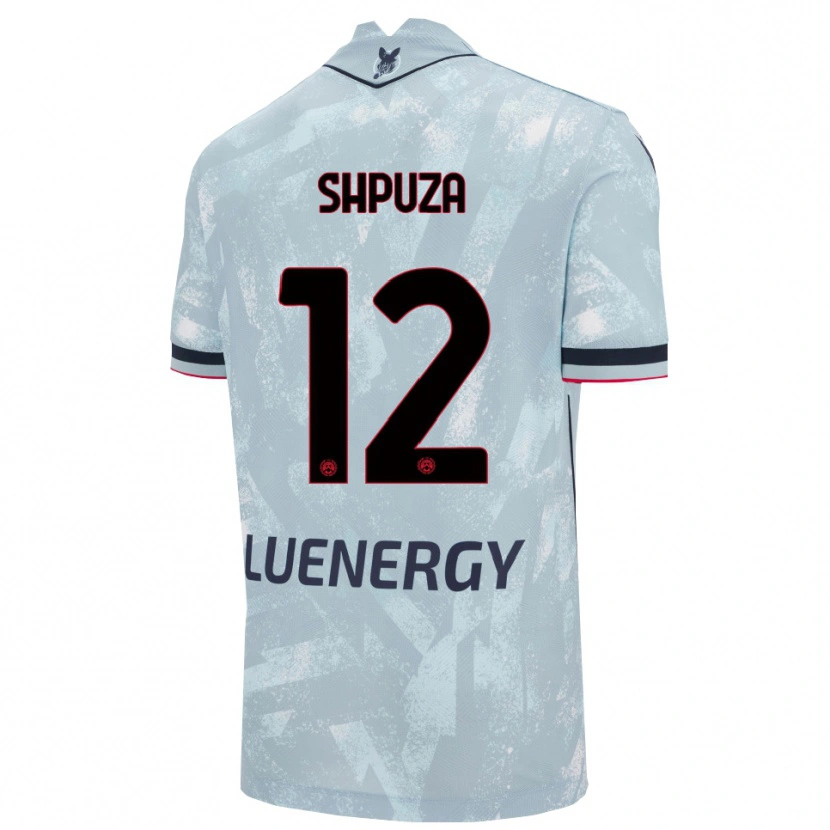 Danxen Homem Camisola Kleo Shpuza #12 Azul Claro Preto Alternativa 2025/26 Camisa