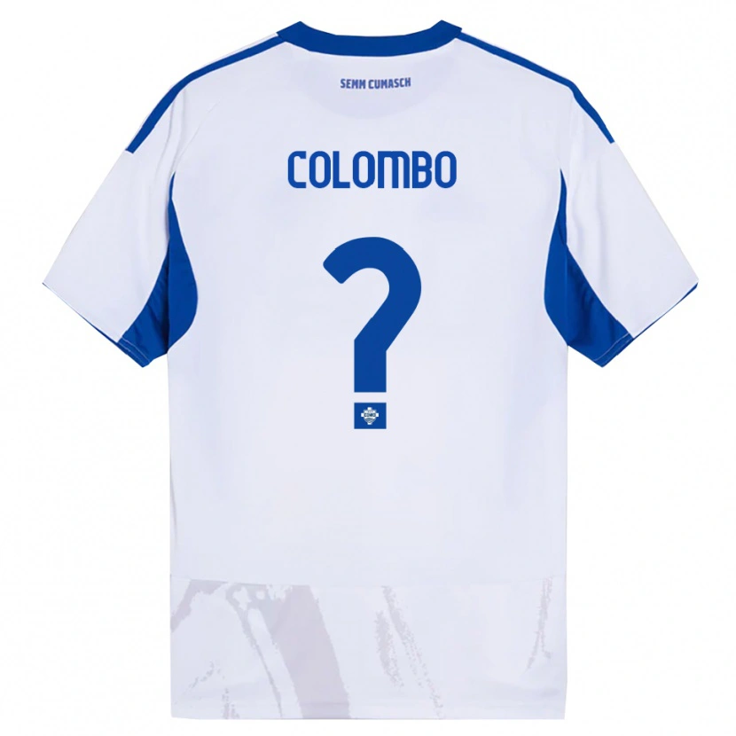 Danxen Homem Camisola Federico Colombo #0 Branco Azul Alternativa 2025/26 Camisa