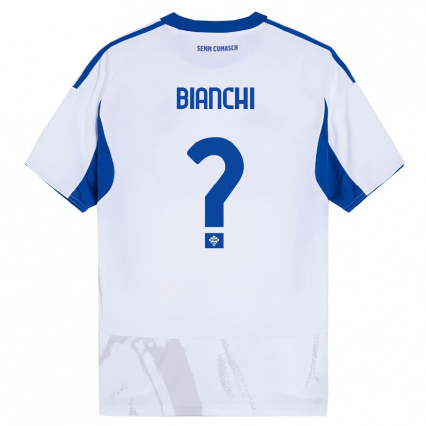 Danxen Homem Camisola Gianluca Bianchi #0 Branco Azul Alternativa 2025/26 Camisa