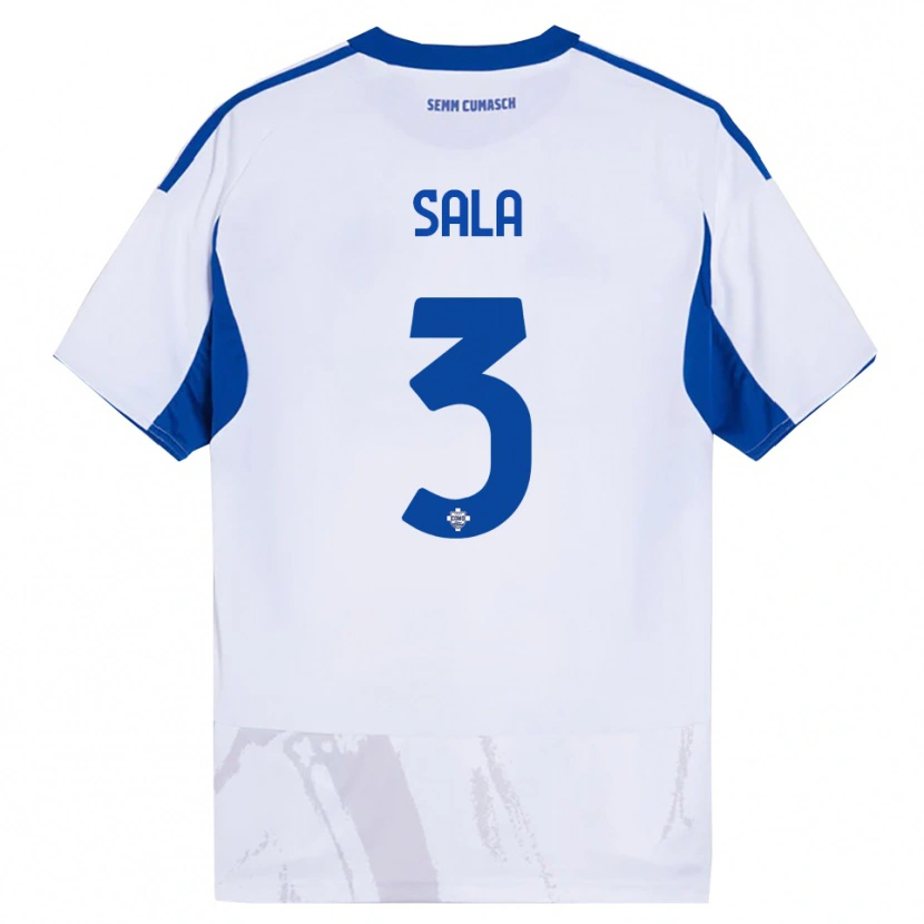 Danxen Homem Camisola Marco Sala #3 Branco Azul Alternativa 2025/26 Camisa