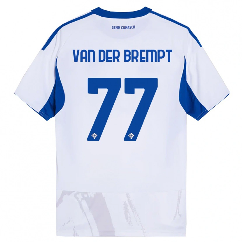 Danxen Homem Camisola Ignace Van Der Brempt #77 Branco Azul Alternativa 2025/26 Camisa