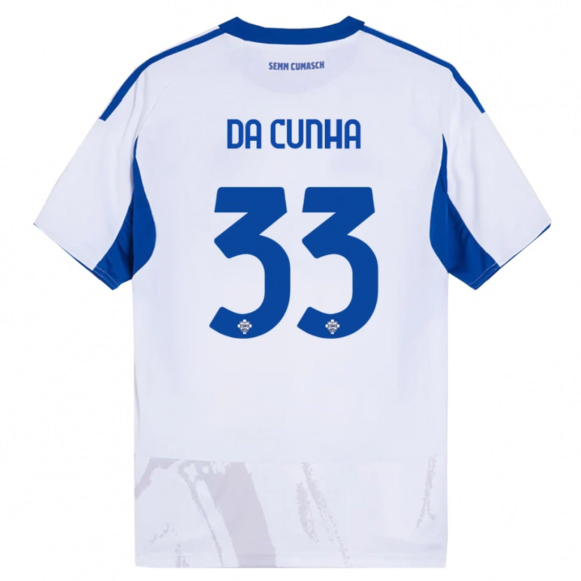 Danxen Homem Camisola Lucas Da Cunha #33 Branco Azul Alternativa 2025/26 Camisa