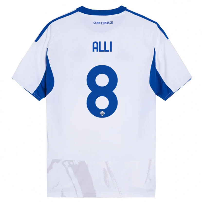 Danxen Homem Camisola Dele Alli #8 Branco Azul Alternativa 2025/26 Camisa