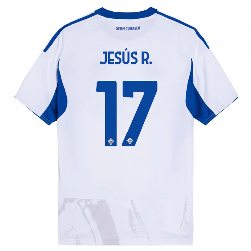 Danxen Homem Camisola Jesús Rodríguez #17 Branco Azul Alternativa 2025/26 Camisa