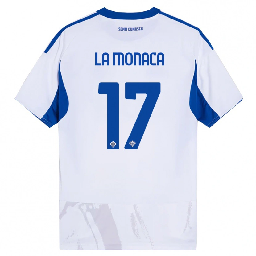 Danxen Homem Camisola Michael La Monaca #17 Branco Azul Alternativa 2025/26 Camisa