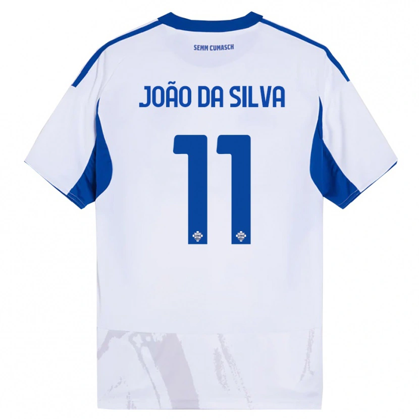 Danxen Homem Camisola Miguel João Da Silva #11 Branco Azul Alternativa 2025/26 Camisa