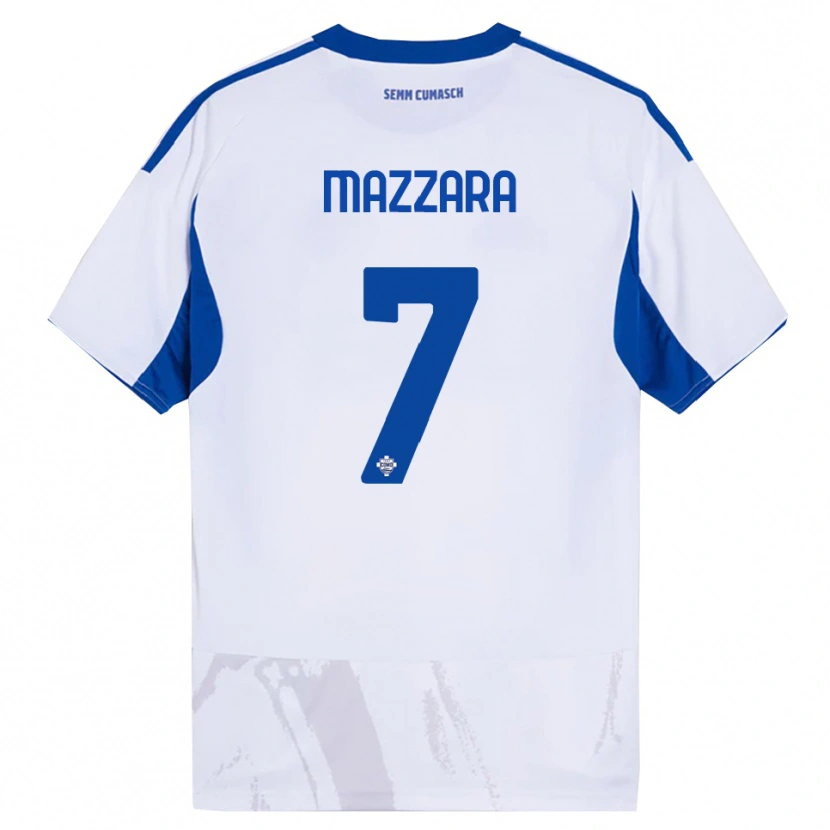 Danxen Homem Camisola Cristian Mazzara #7 Branco Azul Alternativa 2025/26 Camisa