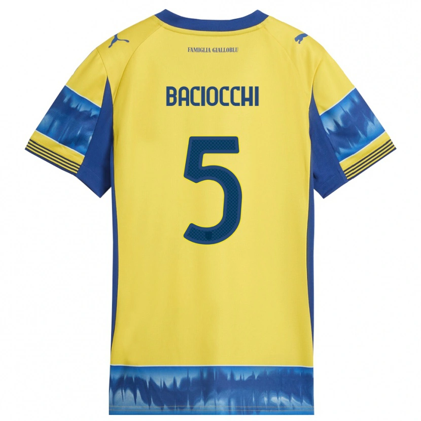 Danxen Homem Camisola Giulio Baciocchi #5 Amarelo Azul Alternativa 2025/26 Camisa