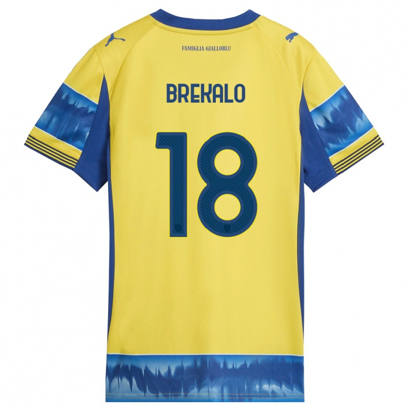 Danxen Homem Camisola Marko Brekalo #18 Amarelo Azul Alternativa 2025/26 Camisa