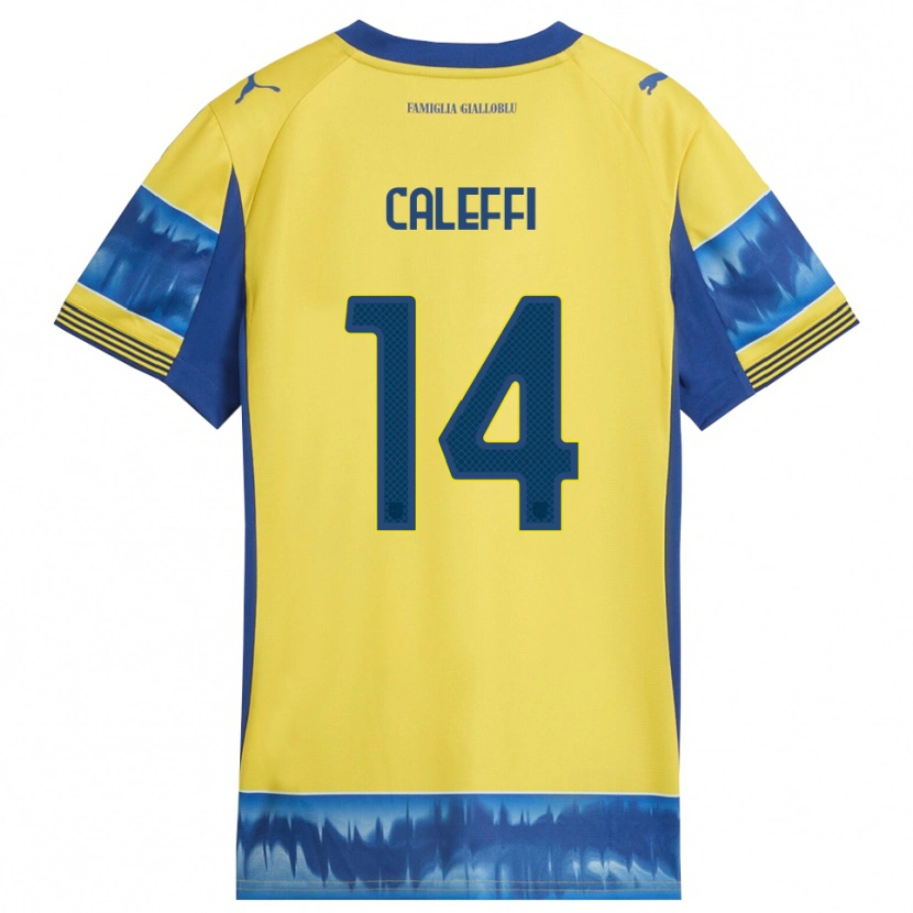 Danxen Homem Camisola Riccardo Caleffi #14 Amarelo Azul Alternativa 2025/26 Camisa