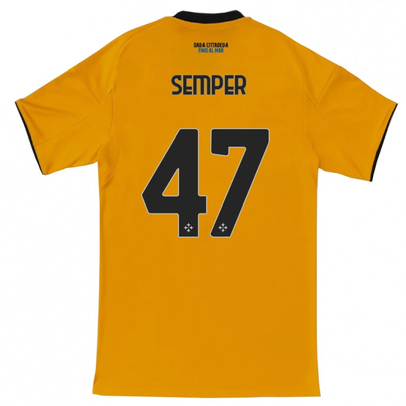 Danxen Homem Camisola Adrian Semper #47 Laranja Azul Alternativa 2025/26 Camisa