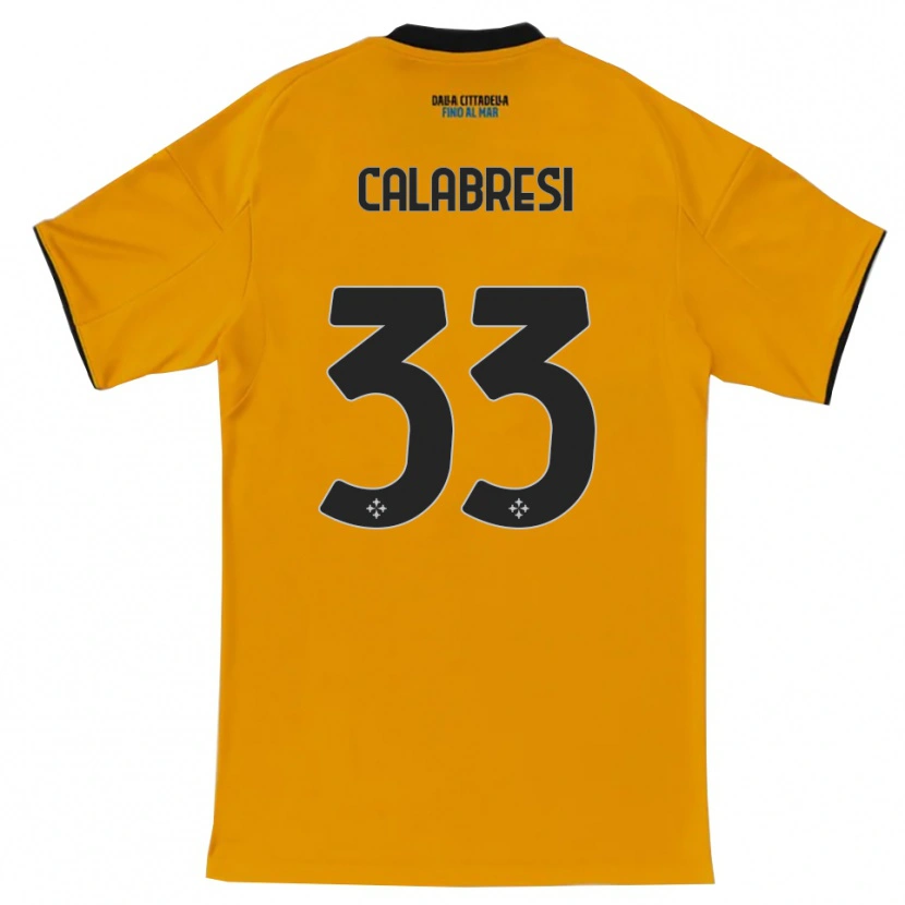Danxen Homem Camisola Arturo Calabresi #33 Laranja Azul Alternativa 2025/26 Camisa