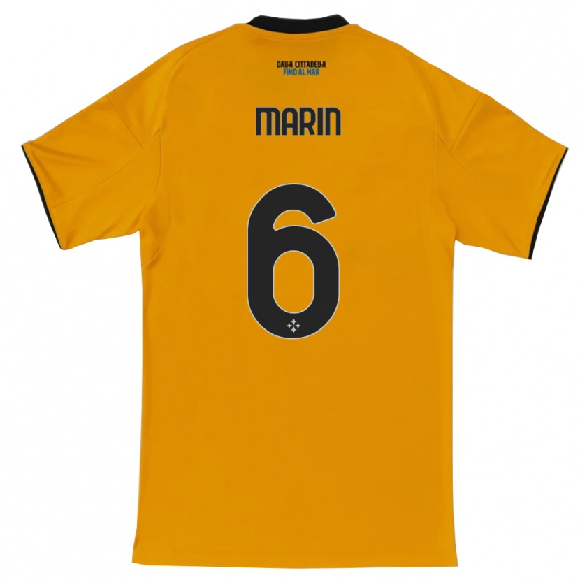 Danxen Homem Camisola Marius Marin #6 Laranja Azul Alternativa 2025/26 Camisa