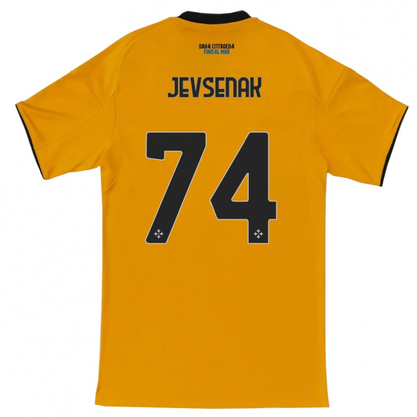 Danxen Homem Camisola Žan Jevšenak #74 Laranja Azul Alternativa 2025/26 Camisa