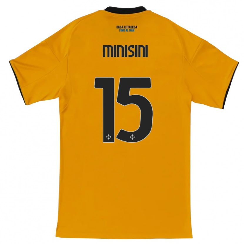 Danxen Homem Camisola Niccolò Minisini #15 Laranja Azul Alternativa 2025/26 Camisa