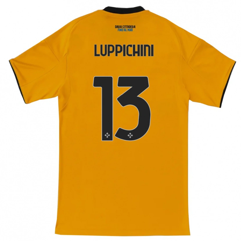 Danxen Homem Camisola Matteo Luppichini #13 Laranja Azul Alternativa 2025/26 Camisa