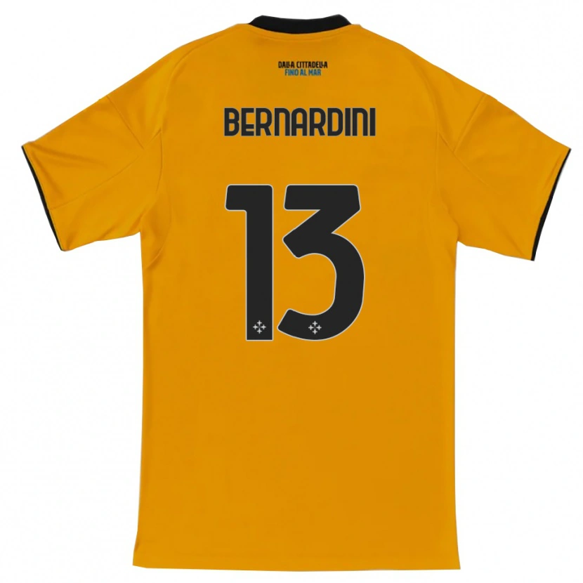 Danxen Homem Camisola Andrea Bernardini #13 Laranja Azul Alternativa 2025/26 Camisa