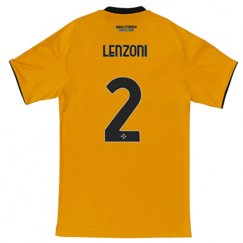 Danxen Homem Camisola Samuele Lenzoni #2 Laranja Azul Alternativa 2025/26 Camisa