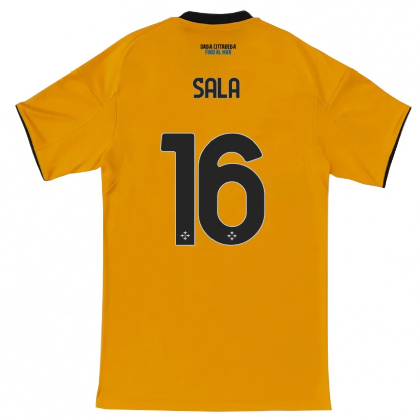 Danxen Homem Camisola Mattia Sala #16 Laranja Azul Alternativa 2025/26 Camisa