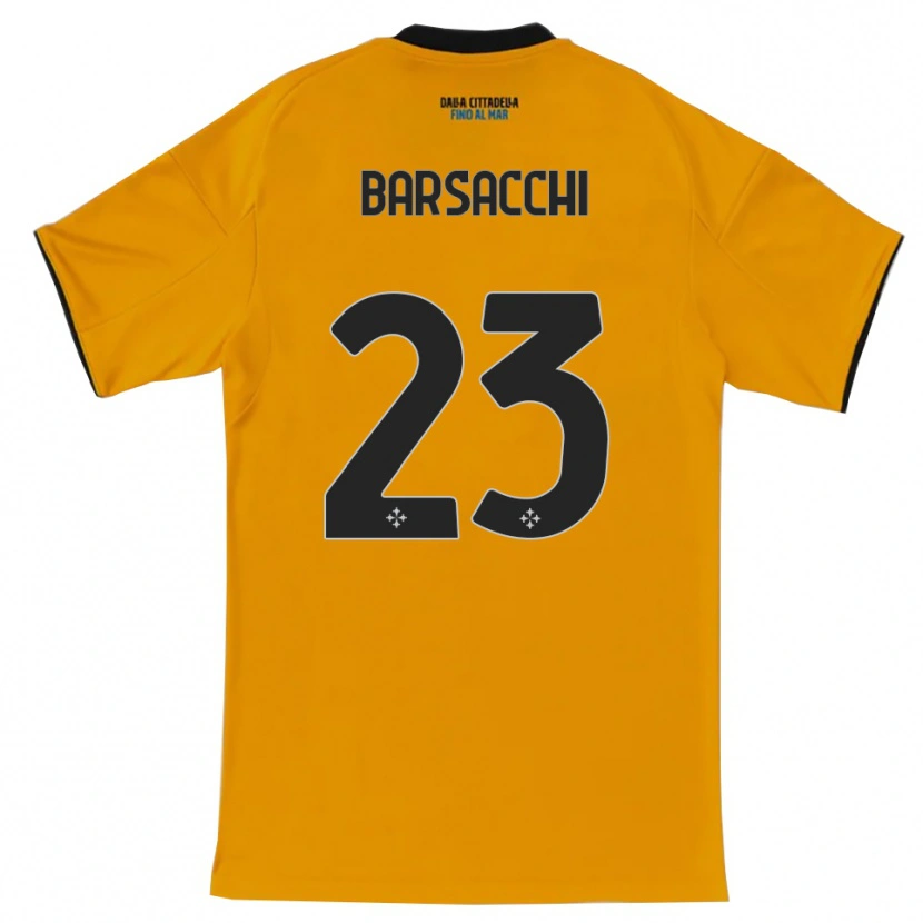 Danxen Homem Camisola Cristian Barsacchi #23 Laranja Azul Alternativa 2025/26 Camisa