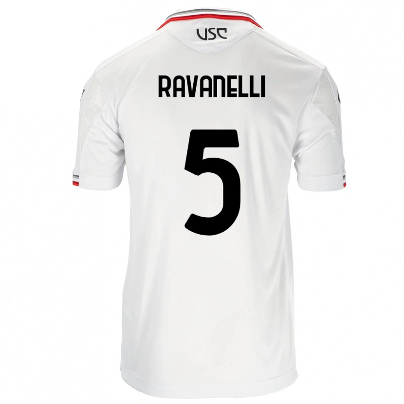 Danxen Homem Camisola Luca Ravanelli #5 Branco Vermelho Alternativa 2025/26 Camisa