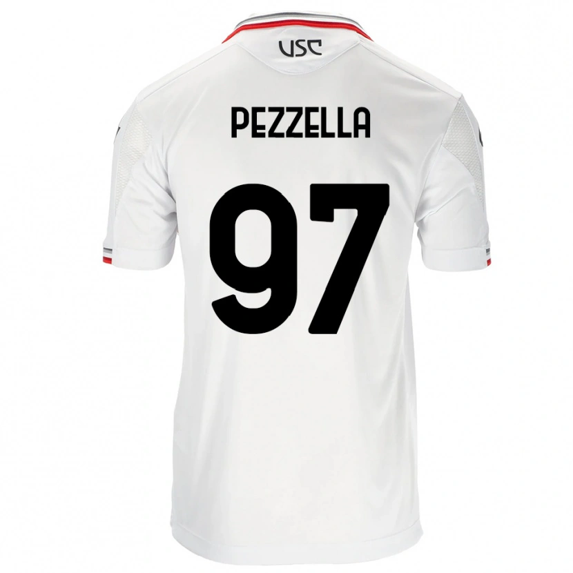 Danxen Homem Camisola Giuseppe Pezzella #97 Branco Vermelho Alternativa 2025/26 Camisa