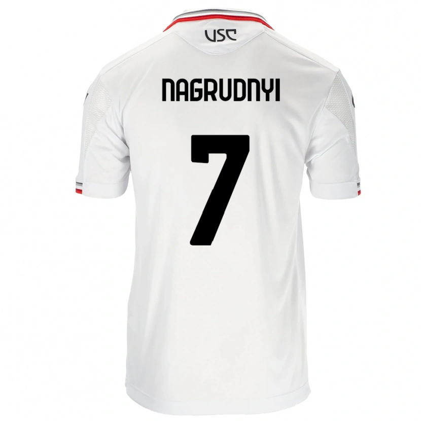 Danxen Homem Camisola Vladyslav Nagrudnyi #7 Branco Vermelho Alternativa 2025/26 Camisa
