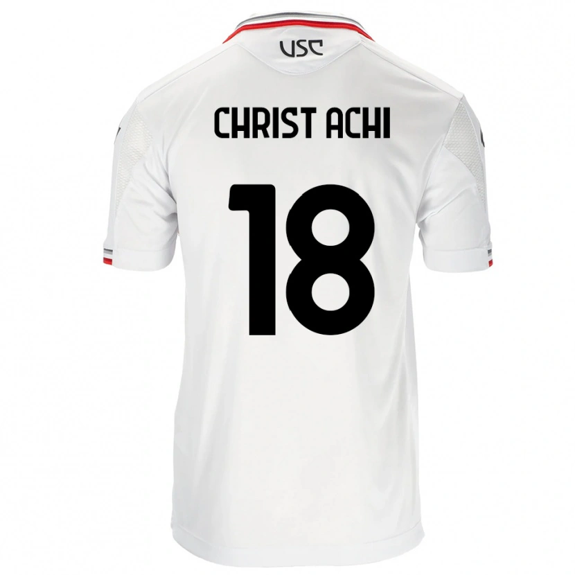 Danxen Homem Camisola Ange Christ Achi #18 Branco Vermelho Alternativa 2025/26 Camisa