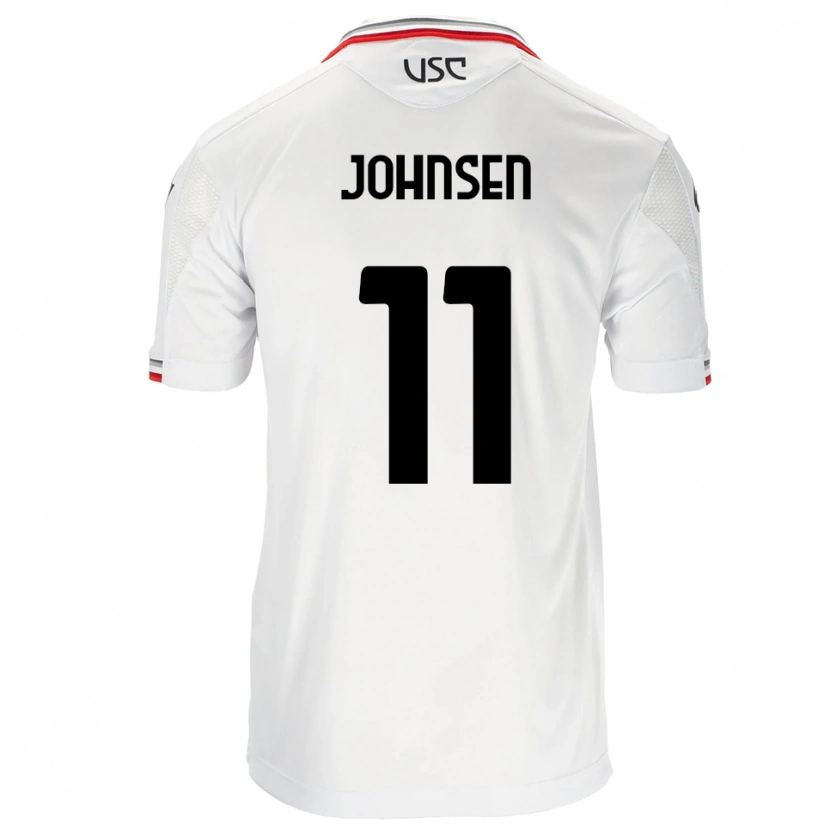 Danxen Homem Camisola Dennis Johnsen #11 Branco Vermelho Alternativa 2025/26 Camisa