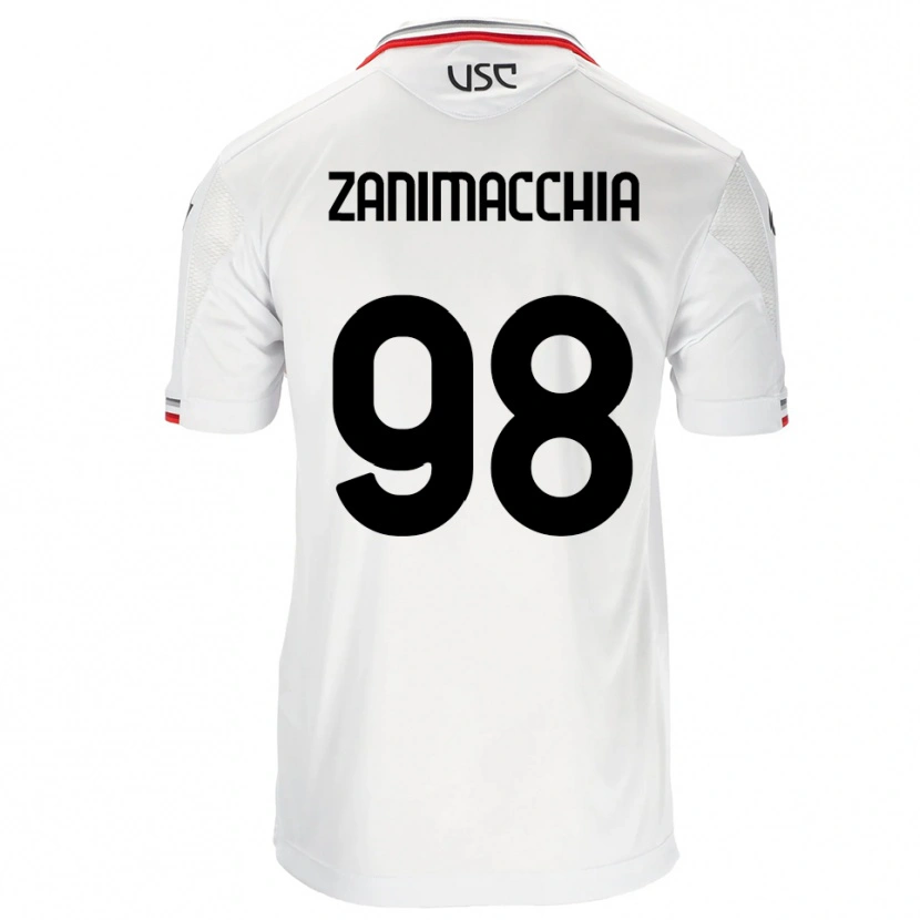 Danxen Homem Camisola Luca Zanimacchia #98 Branco Vermelho Alternativa 2025/26 Camisa