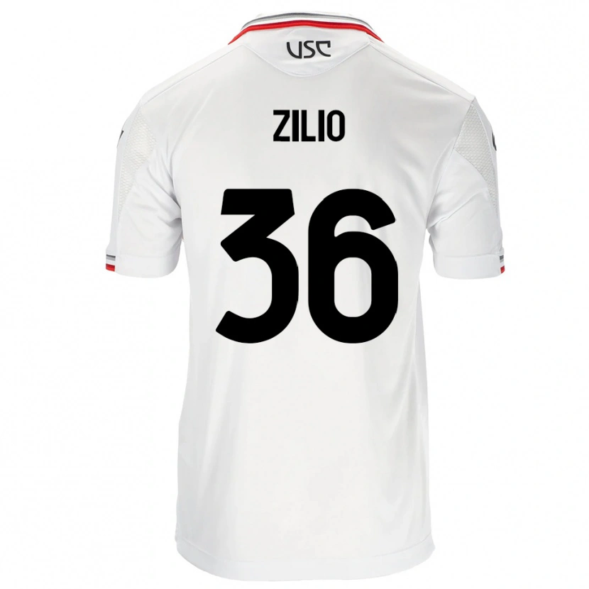 Danxen Homem Camisola Andrea Zilio #36 Branco Vermelho Alternativa 2025/26 Camisa