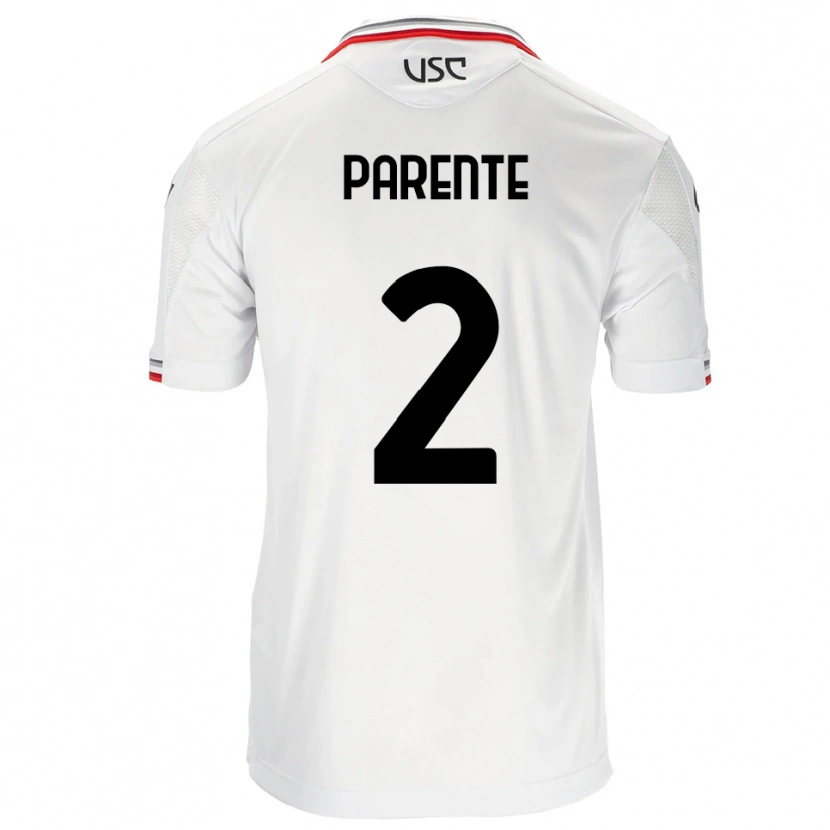 Danxen Homem Camisola Mattia Parente #2 Branco Vermelho Alternativa 2025/26 Camisa