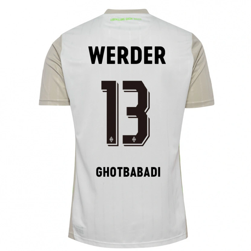 Danxen Homem Camisola Reza Ghotbabadi #13 Branco Preto Alternativa 2025/26 Camisa