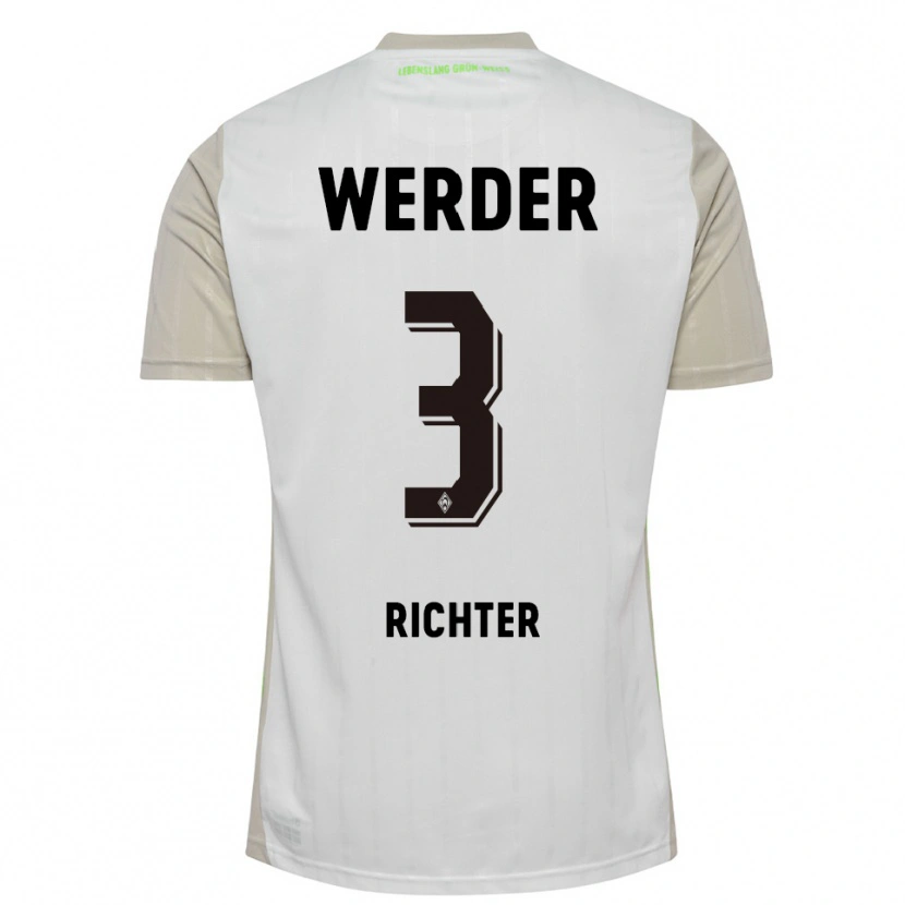 Danxen Homem Camisola Mathis Richter #3 Branco Preto Alternativa 2025/26 Camisa
