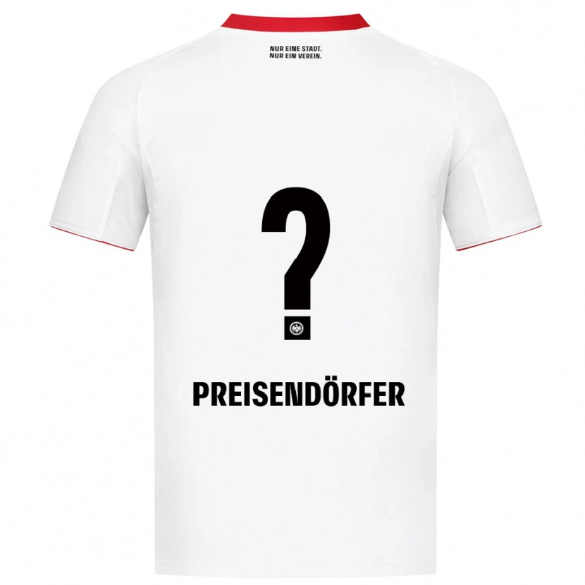 Danxen Homem Camisola Constantin Preisendörfer #0 Branco Vermelho Alternativa 2025/26 Camisa