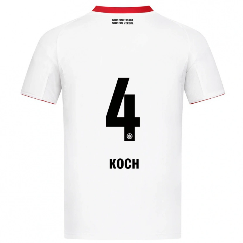 Danxen Homem Camisola Robin Koch #4 Branco Vermelho Alternativa 2025/26 Camisa