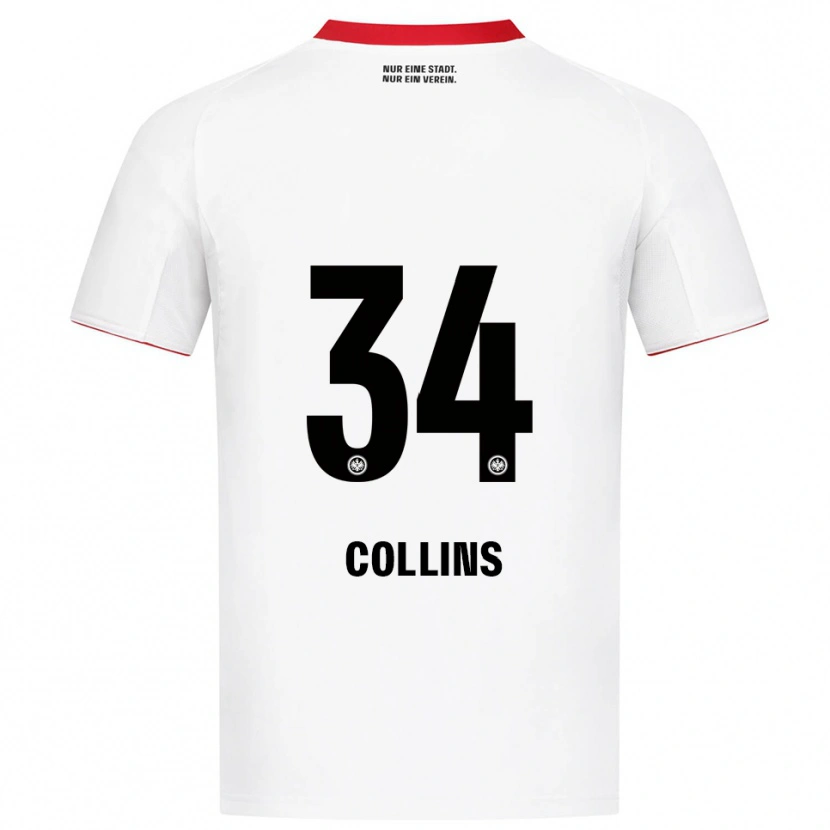 Danxen Homem Camisola Nnamdi Collins #34 Branco Vermelho Alternativa 2025/26 Camisa