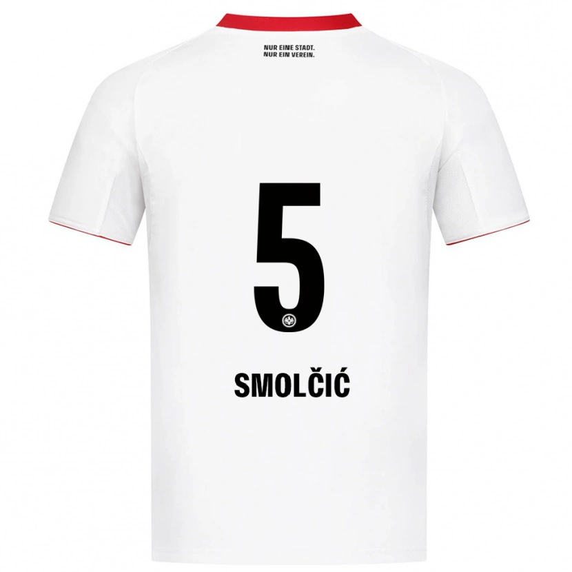 Danxen Homem Camisola Hrvoje Smolcic #5 Branco Vermelho Alternativa 2025/26 Camisa
