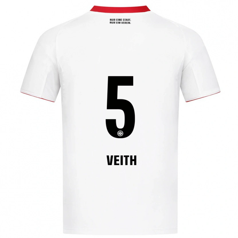 Danxen Homem Camisola Titus Veith #5 Branco Vermelho Alternativa 2025/26 Camisa