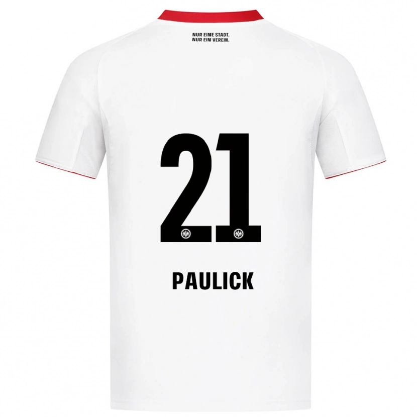 Danxen Homem Camisola Lea Paulick #21 Branco Vermelho Alternativa 2025/26 Camisa