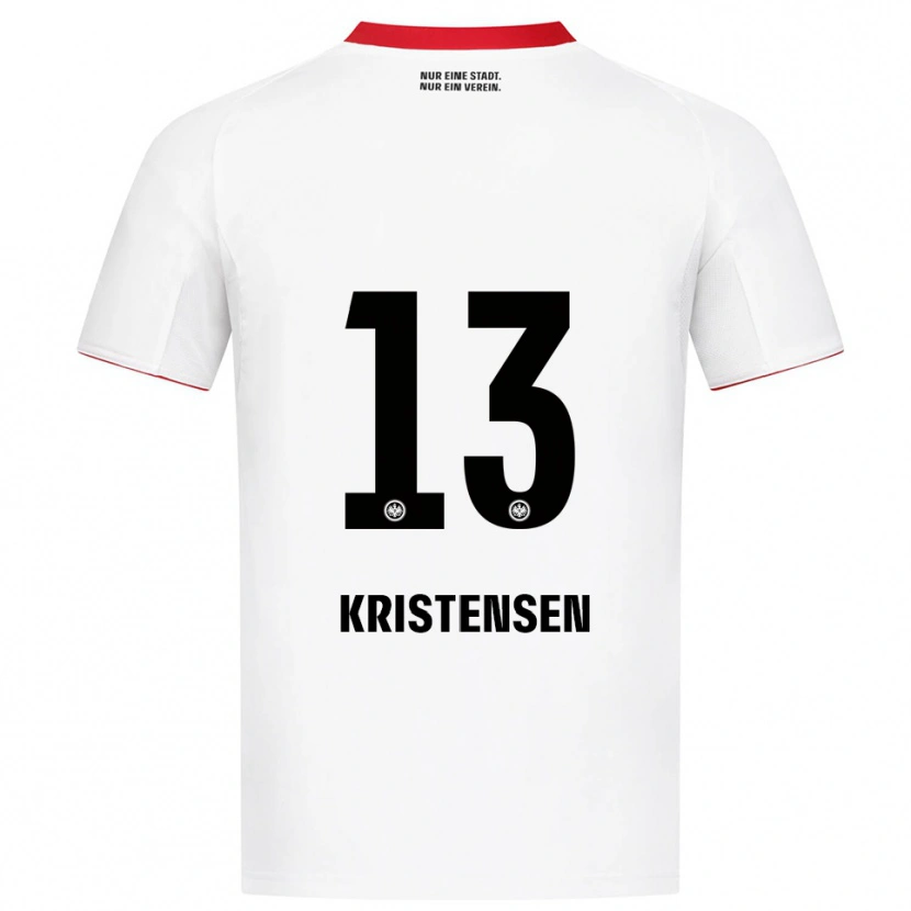 Danxen Homem Camisola Rasmus Kristensen #13 Branco Vermelho Alternativa 2025/26 Camisa