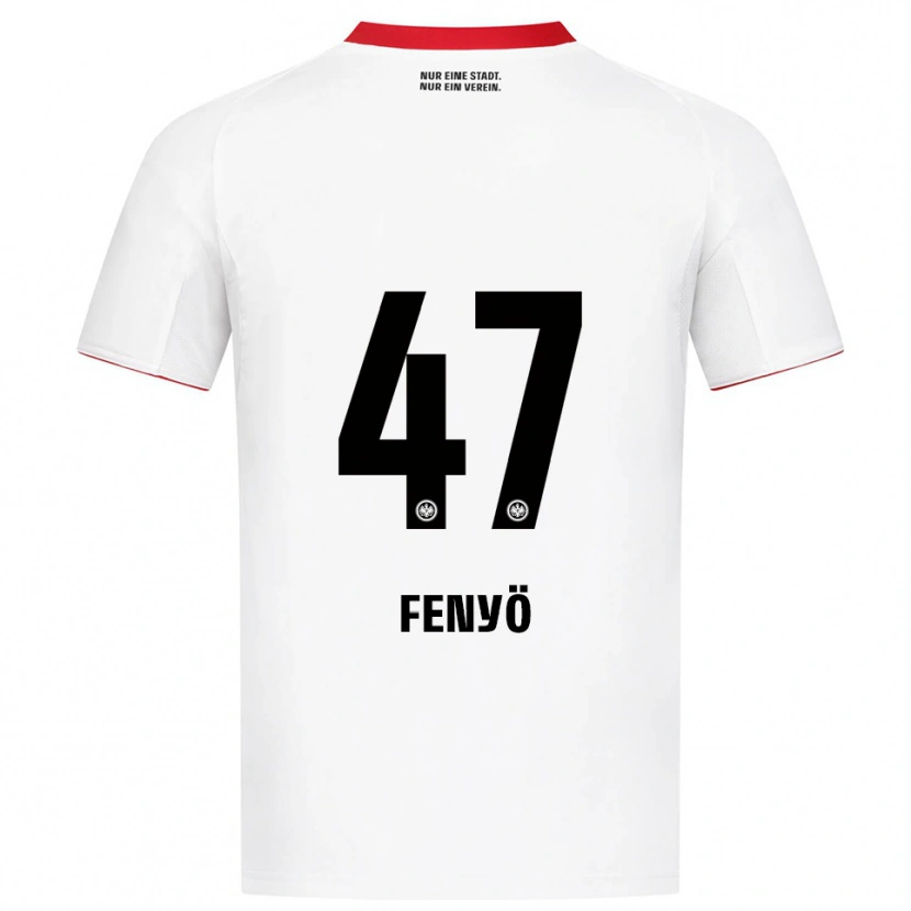 Danxen Homem Camisola Noah Fenyö #47 Branco Vermelho Alternativa 2025/26 Camisa