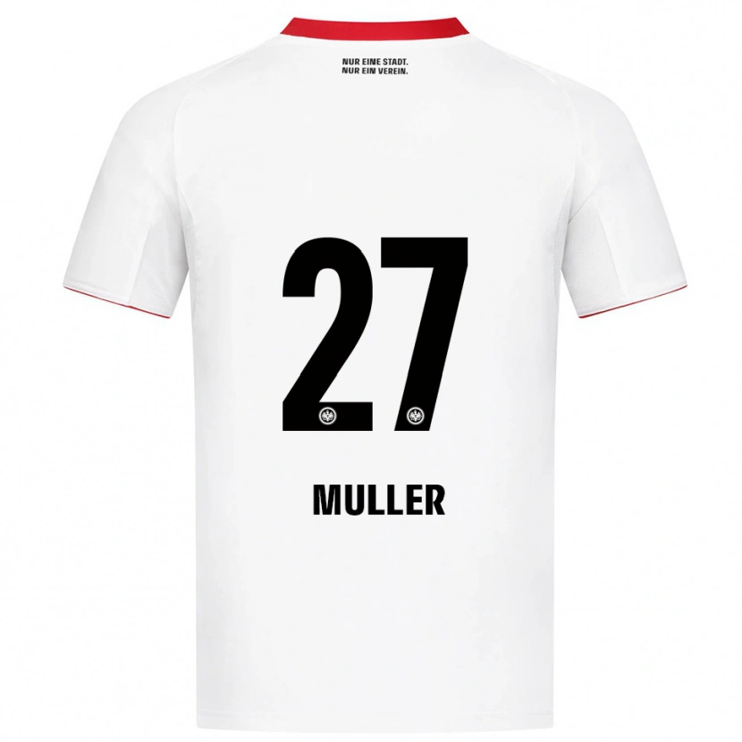 Danxen Homem Camisola Mark Müller #27 Branco Vermelho Alternativa 2025/26 Camisa