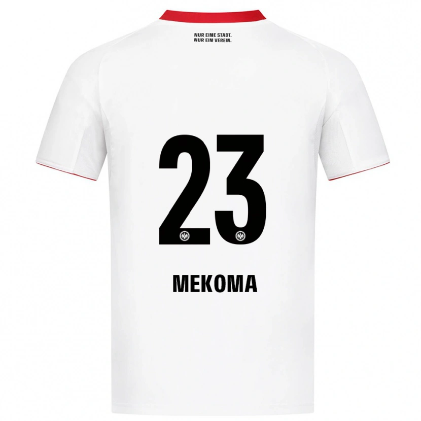 Danxen Homem Camisola Jamal Mekoma #23 Branco Vermelho Alternativa 2025/26 Camisa