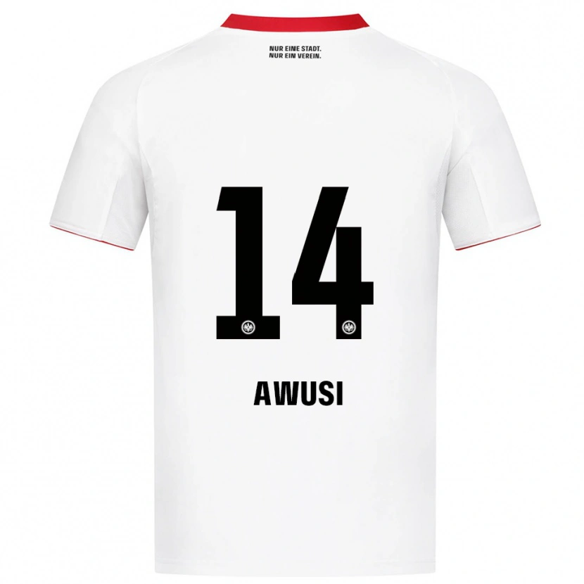Danxen Homem Camisola Junior Awusi #14 Branco Vermelho Alternativa 2025/26 Camisa