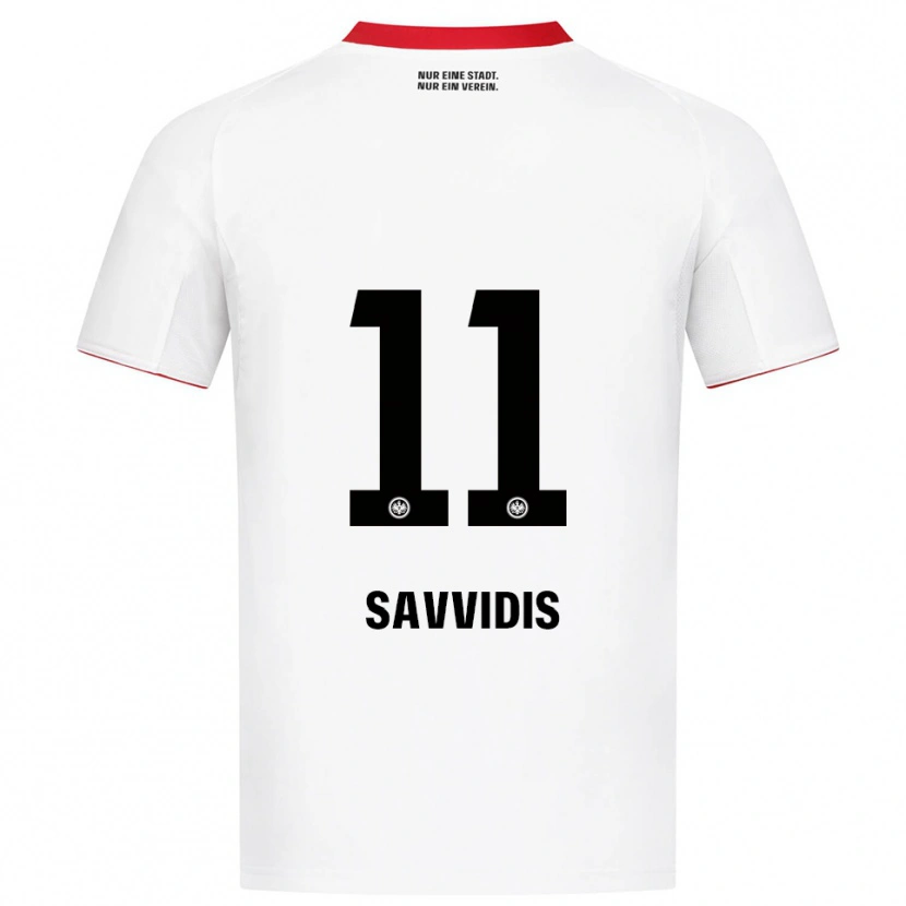 Danxen Homem Camisola Rafail Savvidis #11 Branco Vermelho Alternativa 2025/26 Camisa