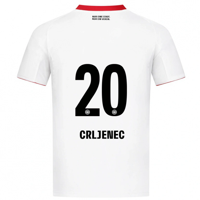 Danxen Homem Camisola Dominik Crljenec #20 Branco Vermelho Alternativa 2025/26 Camisa