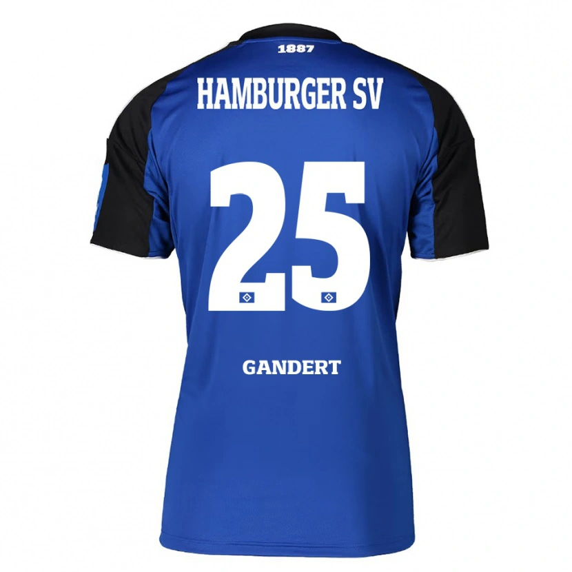 Danxen Homem Camisola Jeremy Gandert #25 Azul Preto Alternativa 2025/26 Camisa
