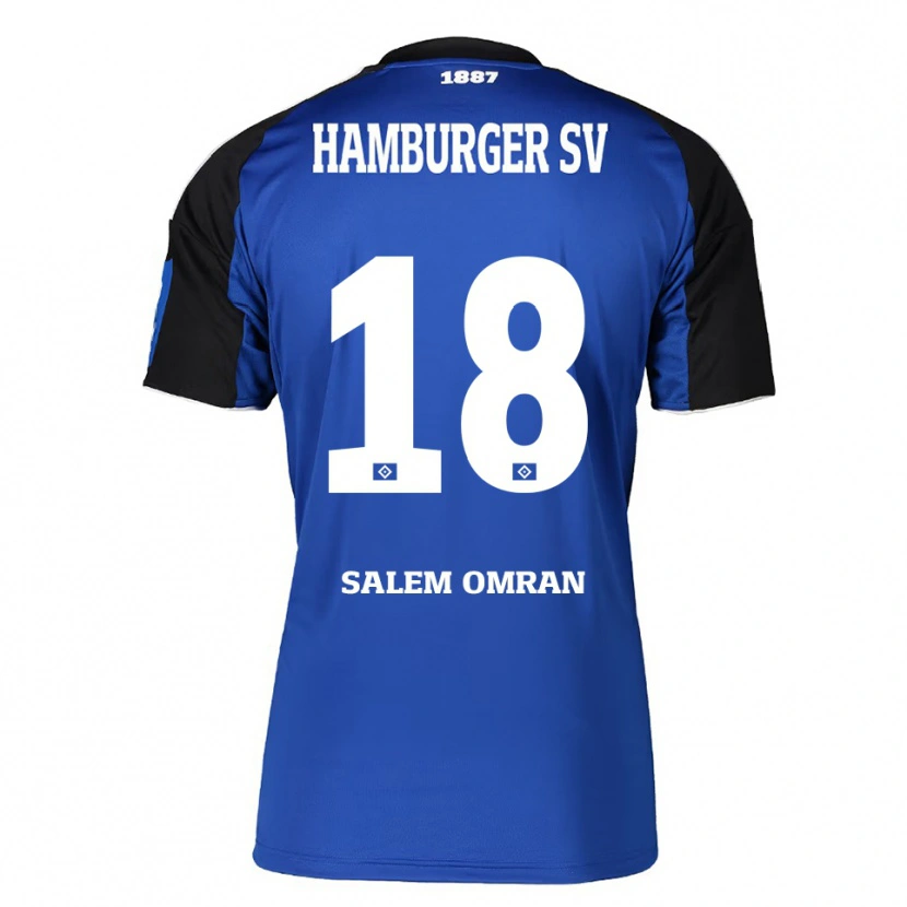 Danxen Homem Camisola Amir Salem Omran #18 Azul Preto Alternativa 2025/26 Camisa